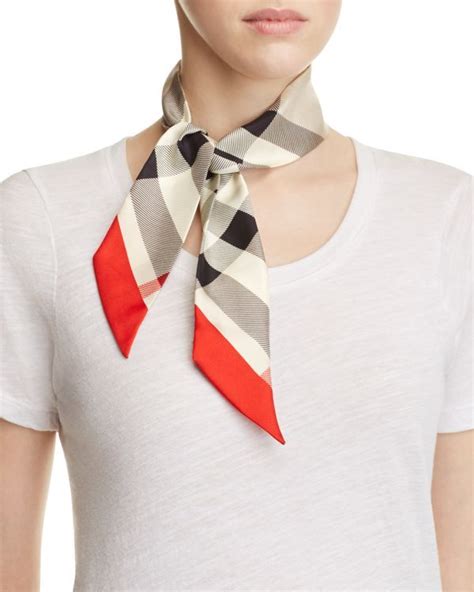 burberry check print slim silk scarf|burberry exploded check scarf.